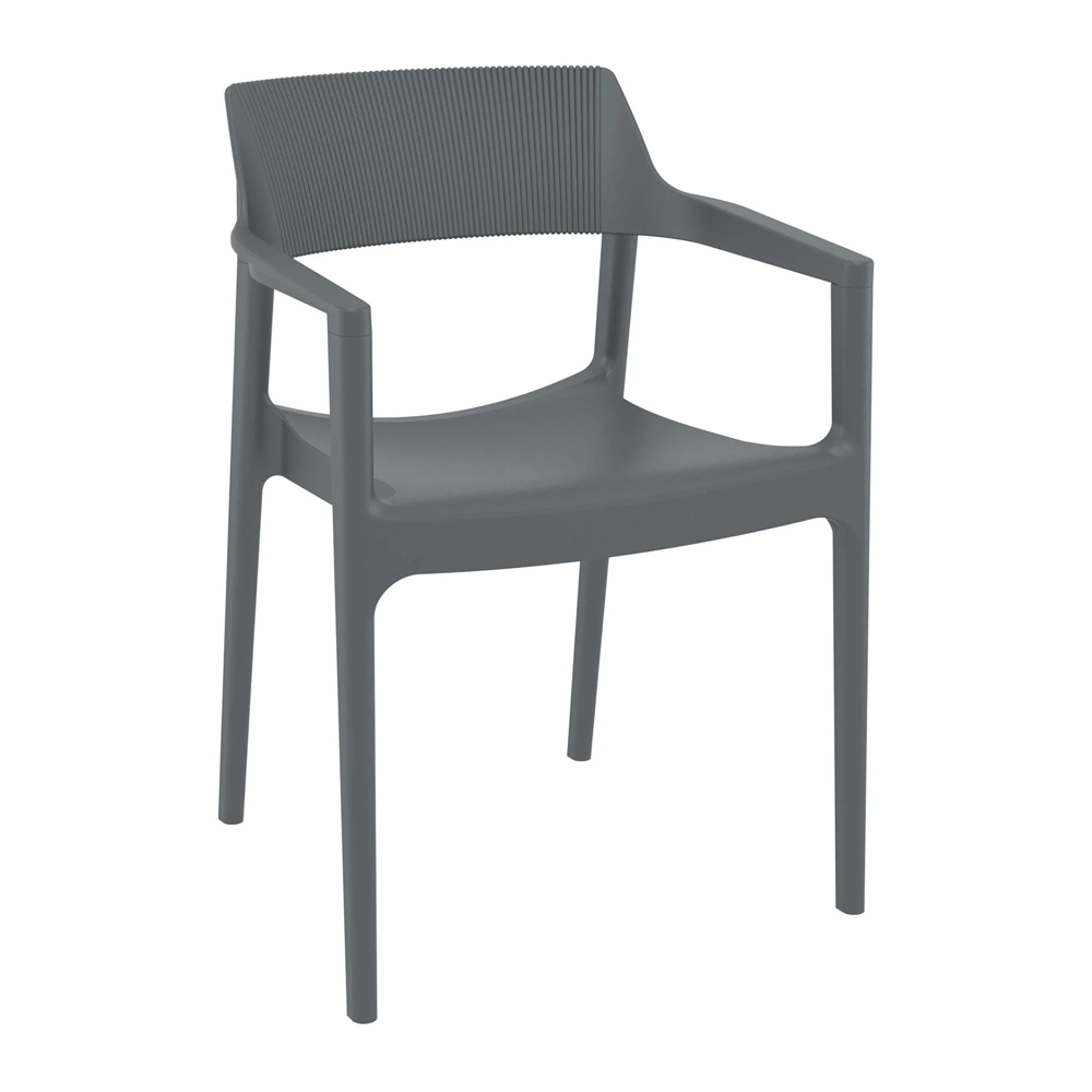 Tervel Polypropylene Stacking Armchair in Dark Grey