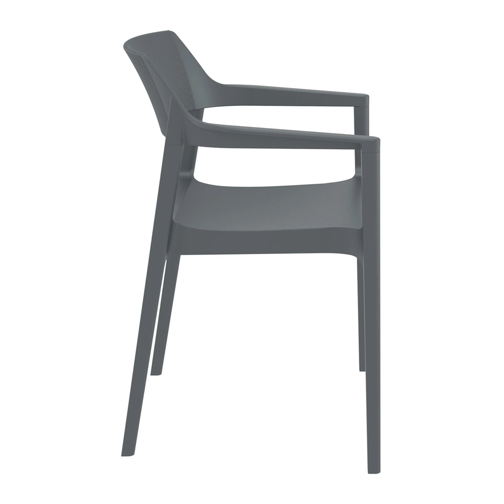 Tervel Polypropylene Stacking Armchair in Dark Grey