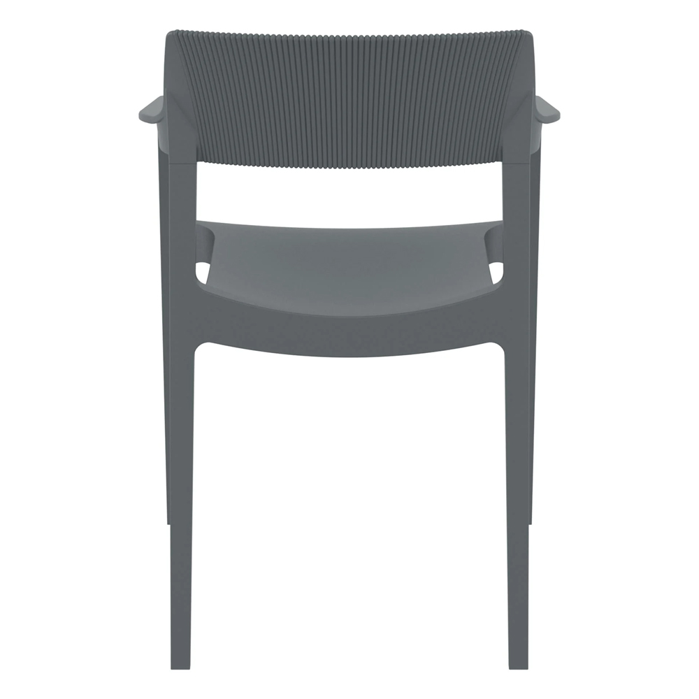 Tervel Polypropylene Stacking Armchair in Dark Grey