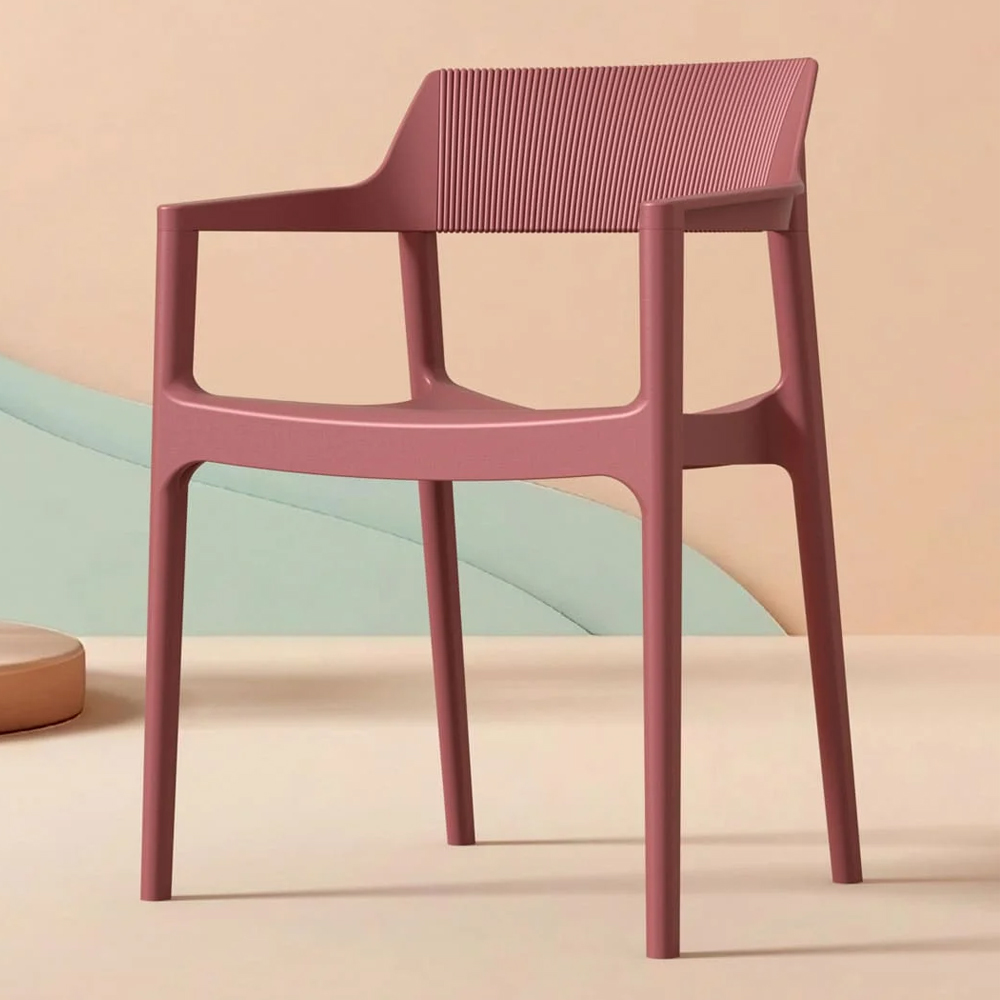 Tervel Polypropylene Stacking Armchair in Marsala