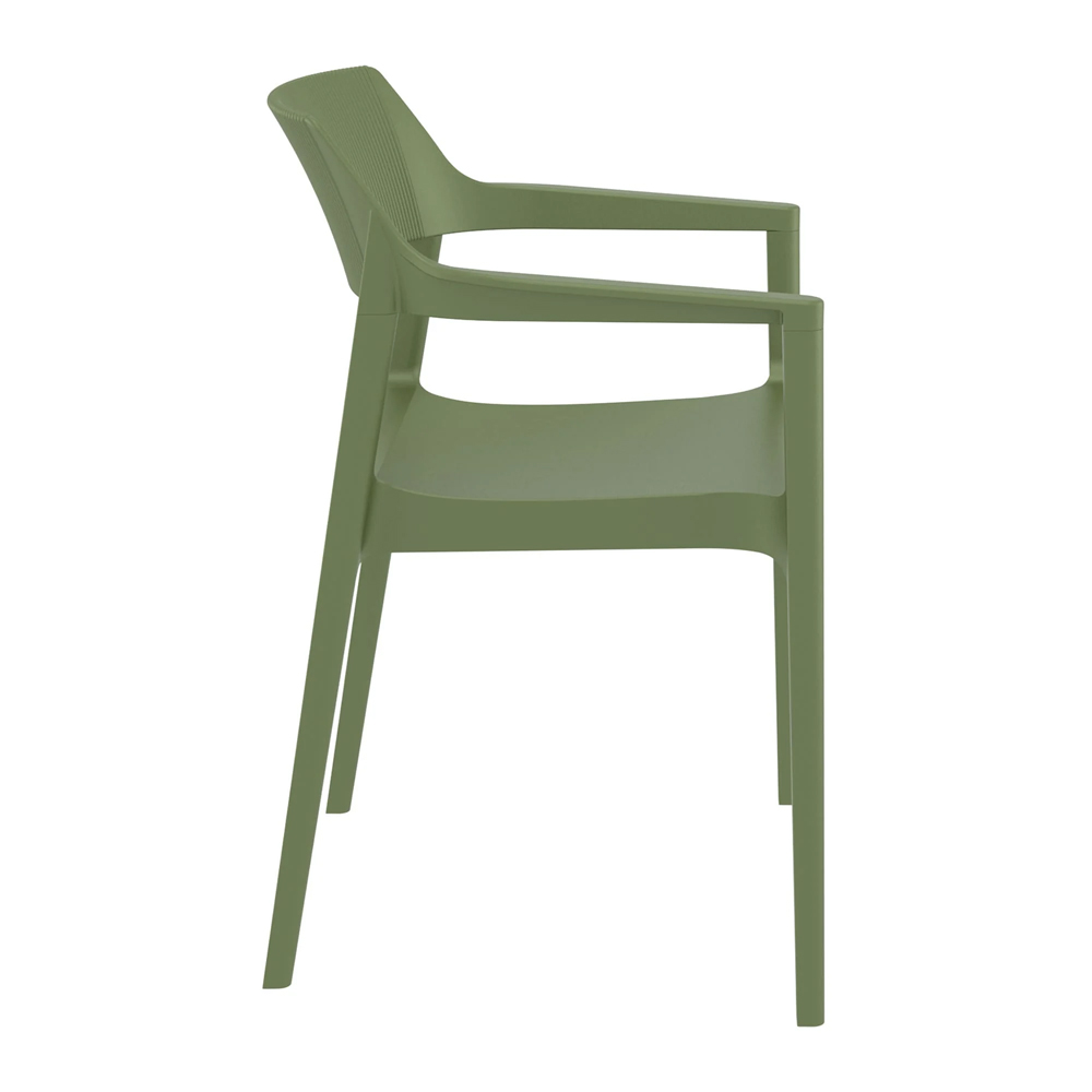 Tervel Polypropylene Stacking Armchair in Olive Green
