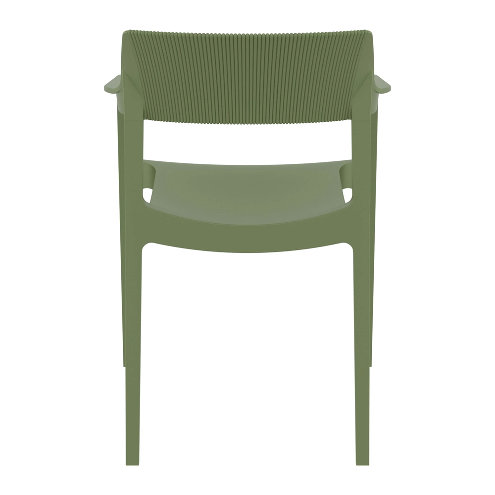 Tervel Polypropylene Stacking Armchair in Olive Green