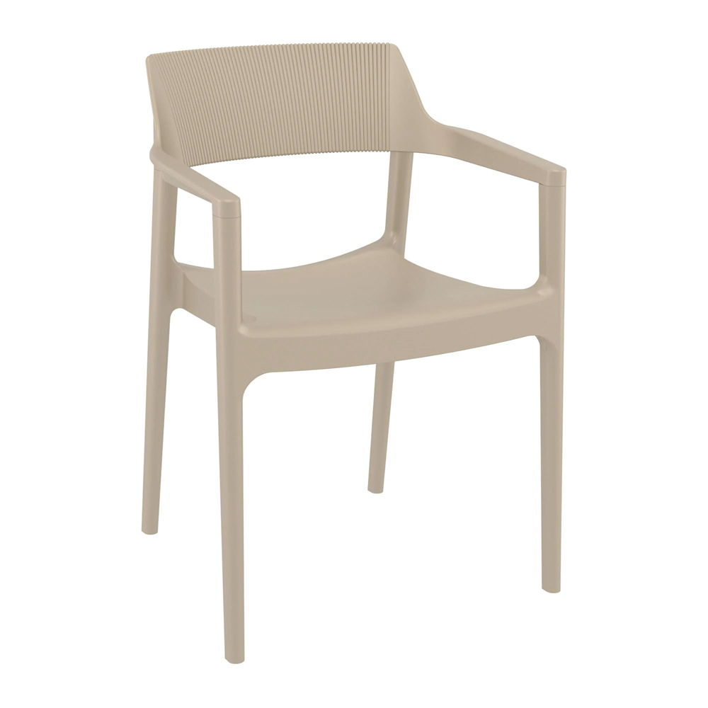 Tervel Polypropylene Stacking Armchair in Taupe