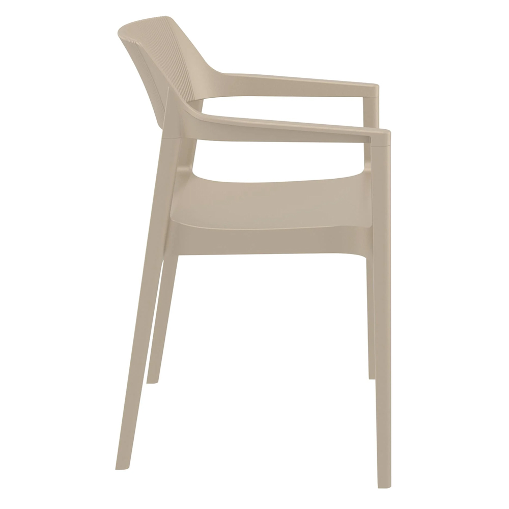 Tervel Polypropylene Stacking Armchair in Taupe