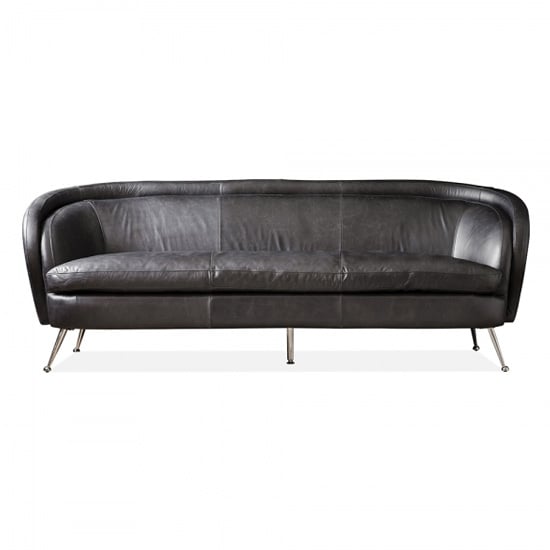 Tesoro Faux Leather 3 Seater Sofa In Black