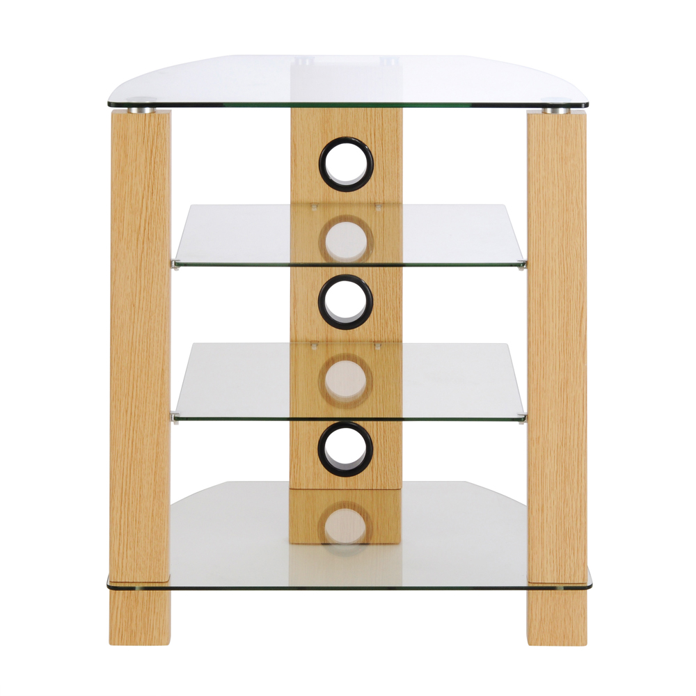 Tetonia HiFi Wooden TV Stand With 4 Glass Shelves in Walnut