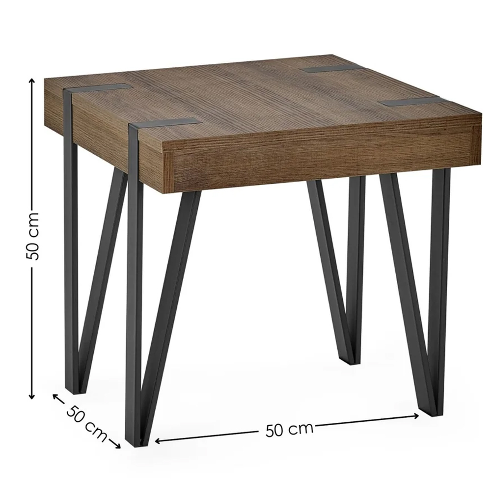 Tetonia Wooden Lamp Table - Brown