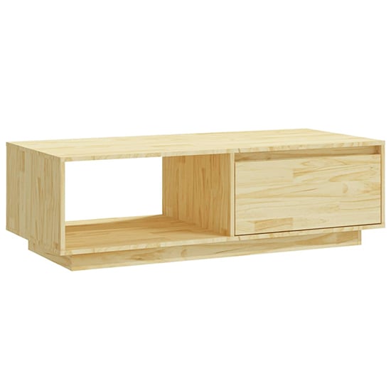 Tevie Solid Pinewood Coffee Table With 1 Door In Natural