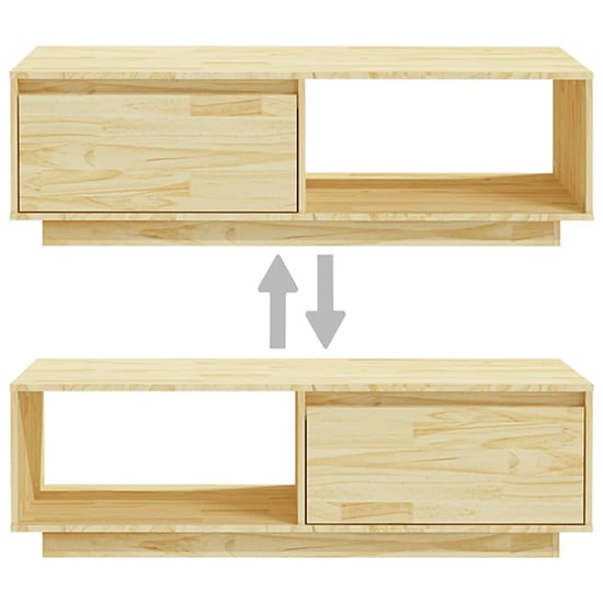 Tevie Solid Pinewood Coffee Table With 1 Door In Natural