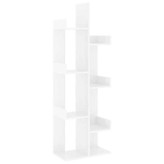 Tevin High Gloss Bookshelf With 8 Compartments In White_3