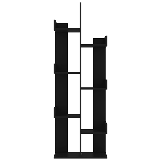 Tevin Wooden Bookshelf With 8 Compartments In Black