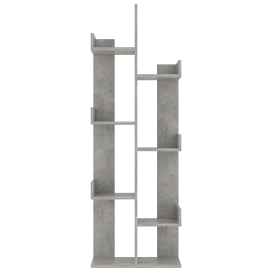 Tevin Wooden Bookshelf With 8 Compartments In Concrete Effect