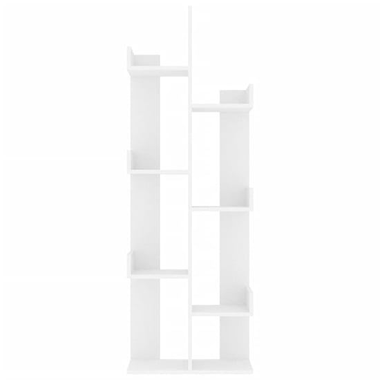 Tevin Wooden Bookshelf With 8 Compartments In White Furniture in Fashion