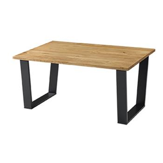 Tilston Coffee Table In Antique Wax With Black Metal Legs Furniture