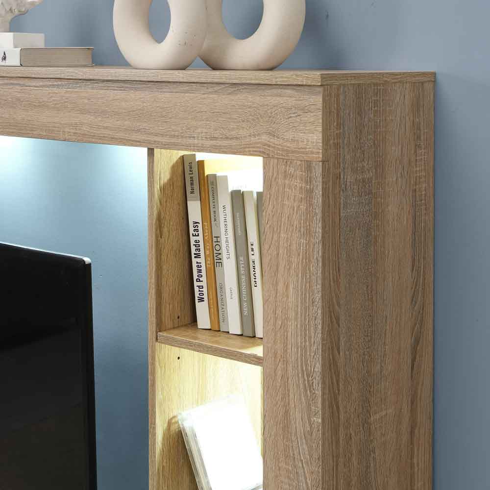 Texas Wooden Living Room Set In Rough Sawn Oak And White With LED