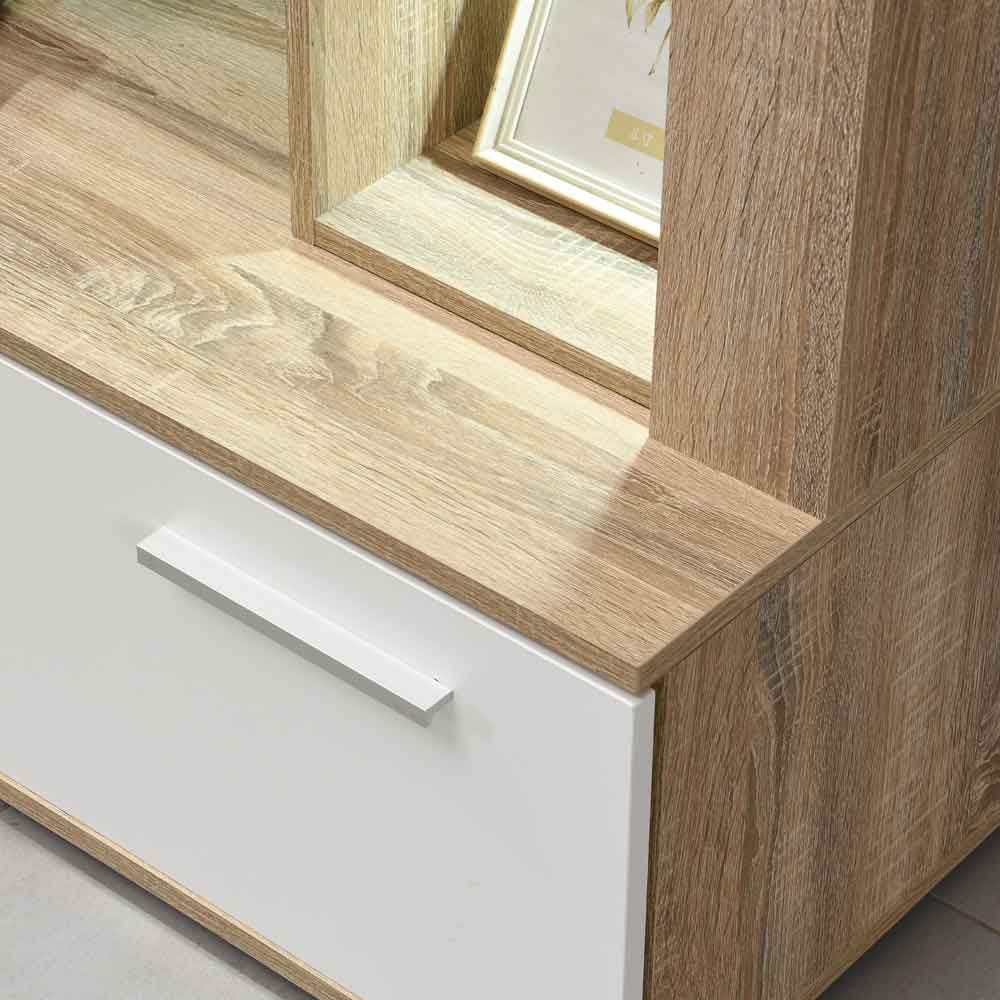 Texas Wooden Living Room Set In Rough Sawn Oak And White With LED