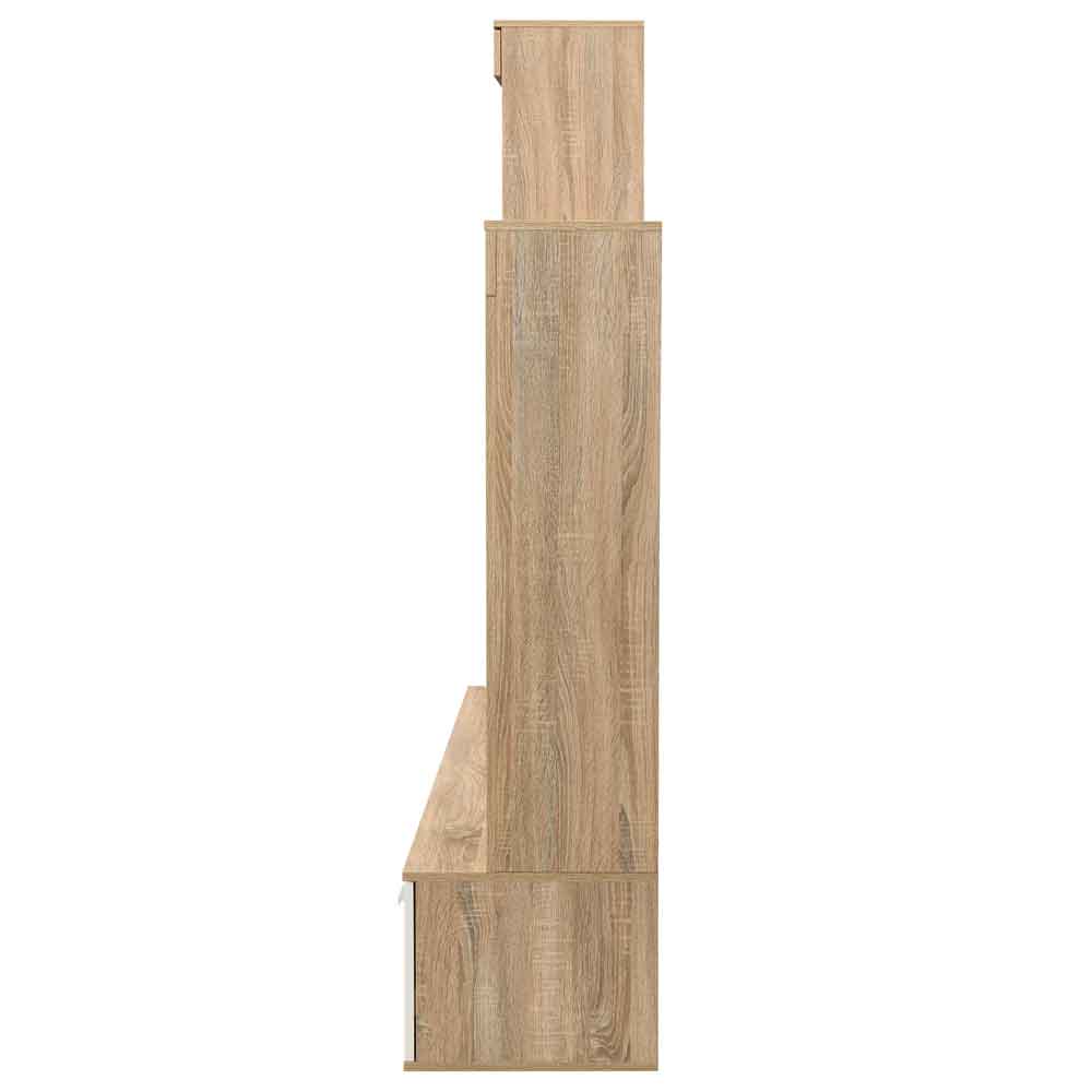 Texas Wooden Living Room Set In Rough Sawn Oak And White With LED