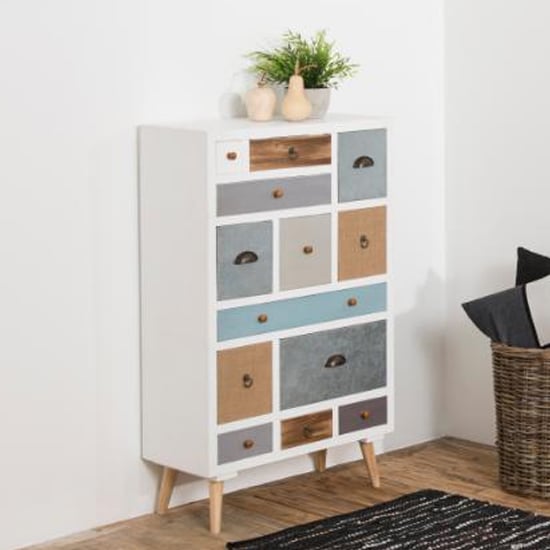 Read more about Thaws wooden chest of 13 drawers in multicolored