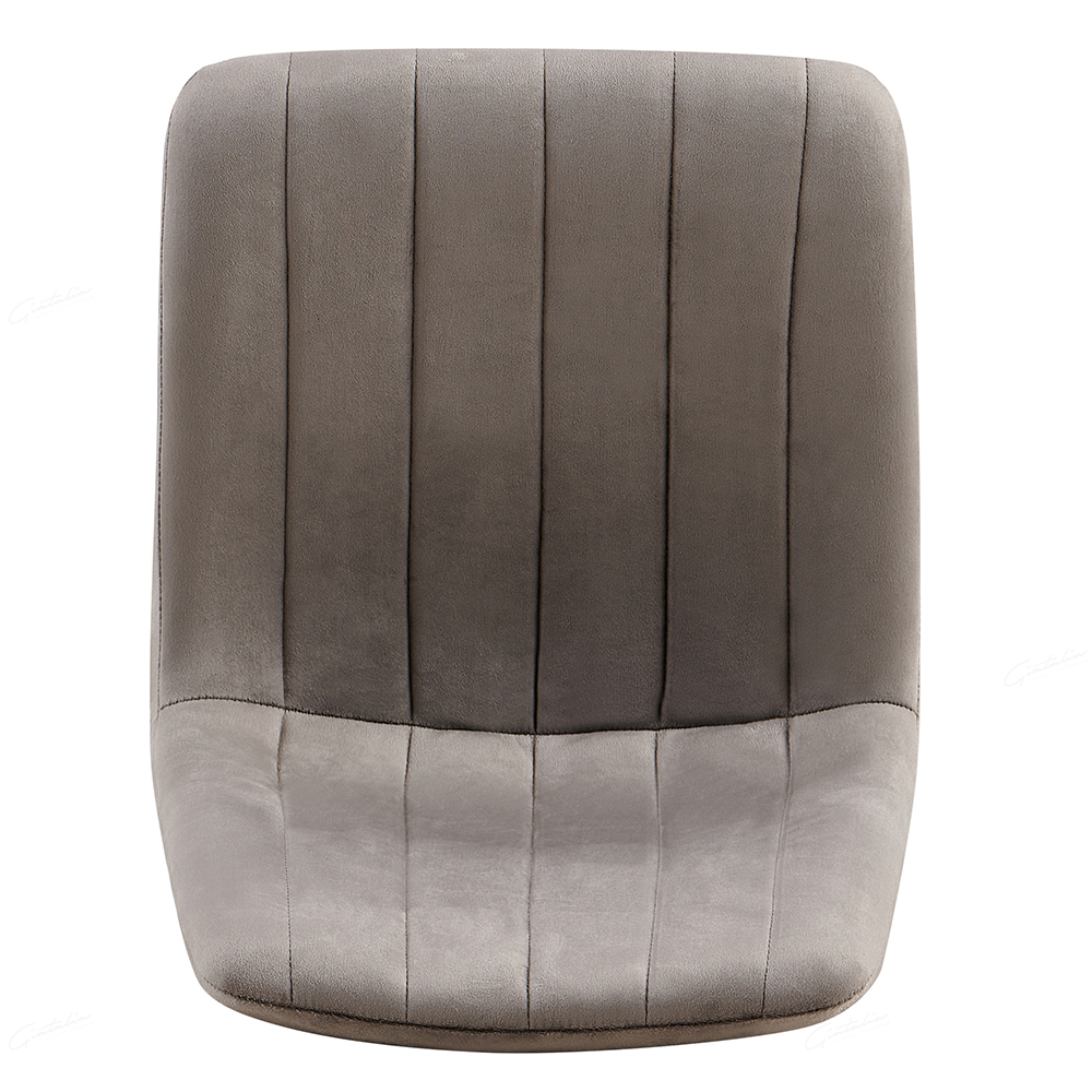 Theodore Grey Velvet Dining Chairs With Black Legs In Pair