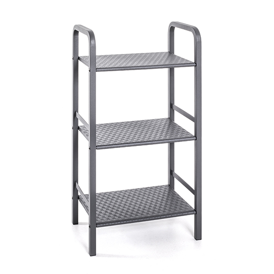Thibodaux Metal 3 Tier Shelving Unit In Grey