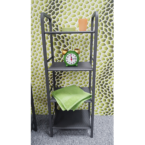 Photo of Thibodaux metal 4 tier shelving unit in grey