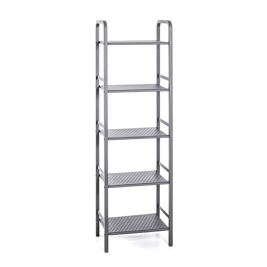 Thibodaux Metal 5 Tier Shelving Unit In Grey