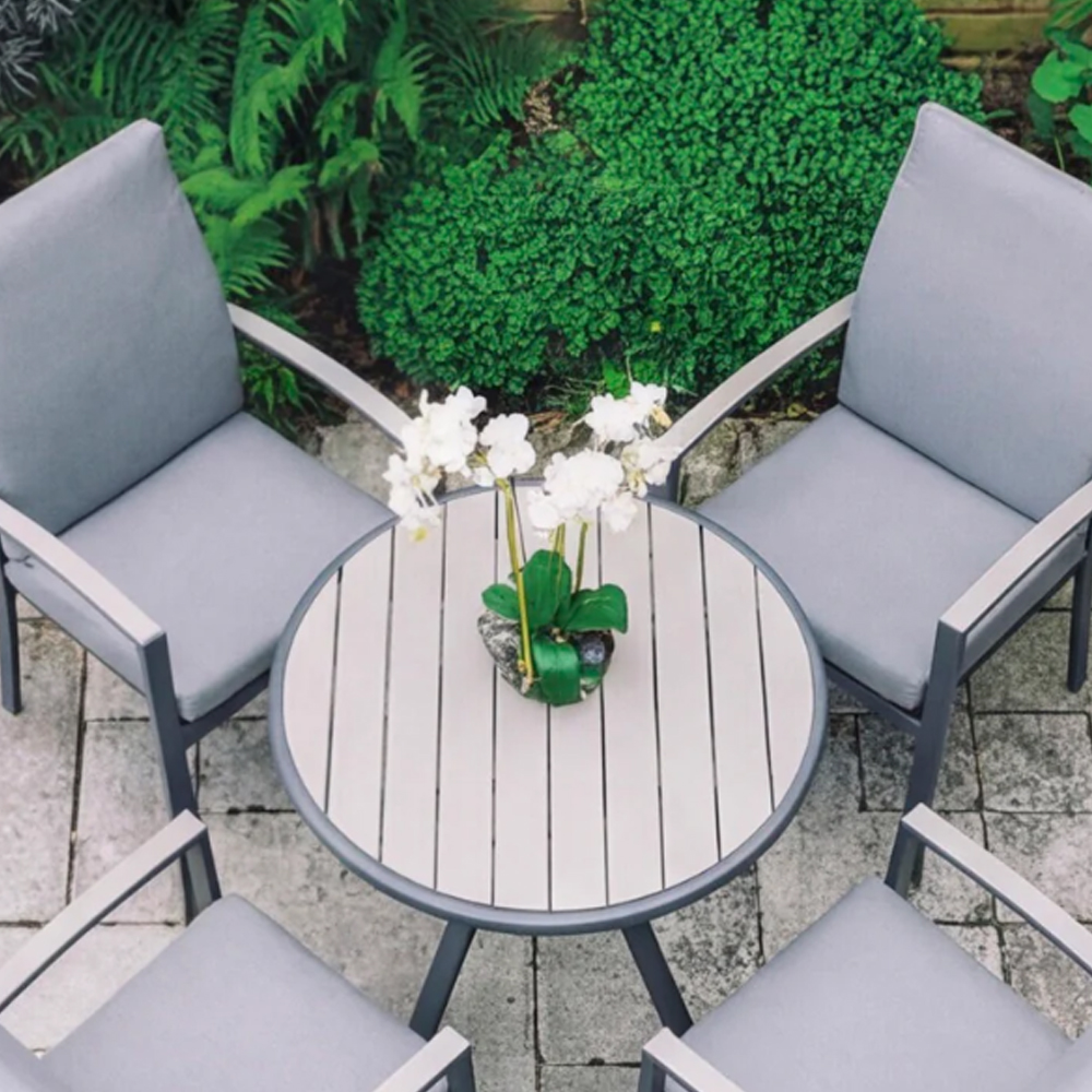 Thirsk Garden Aluminium Top Bistro Set in Graphite Grey
