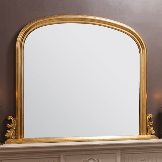Thorne Rectangular Overmantle Mirror In Gold Frame_1