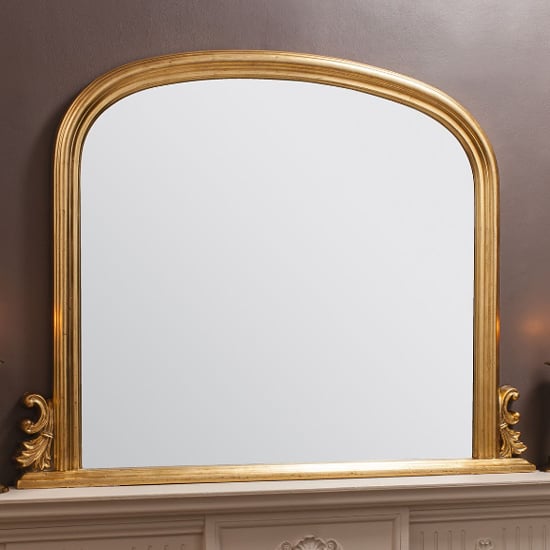 Read more about Thorne rectangular overmantle mirror in gold frame