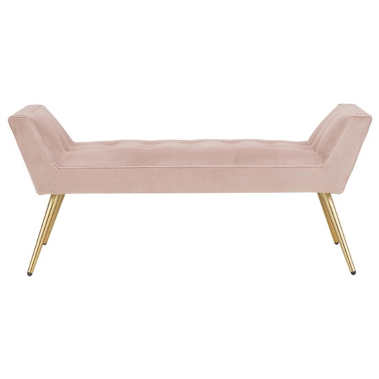 Totnes Fabric Upholstered Hallway Bench In Blush Pink_2