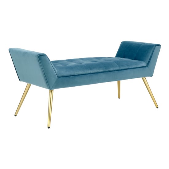 Totnes Fabric Upholstered Hallway Bench In Teal_3