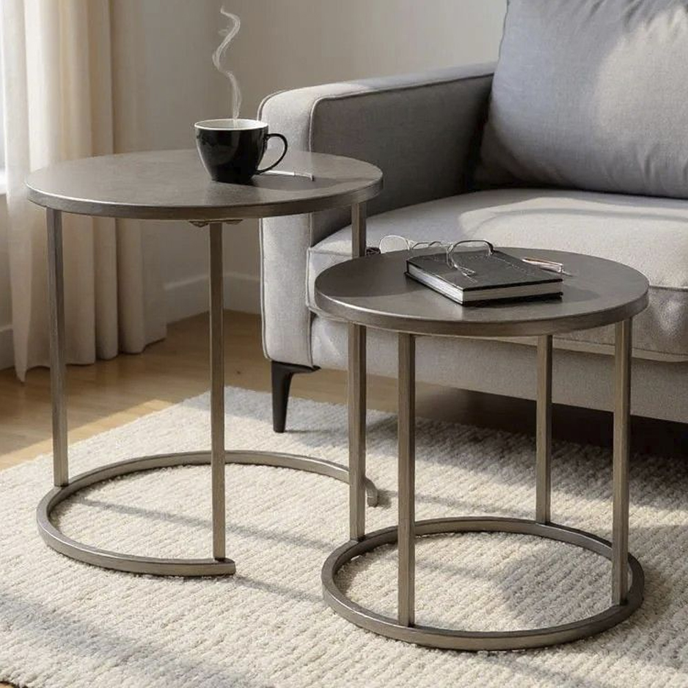 Thornville Metal Nest Of 2 Tables In Anthracite