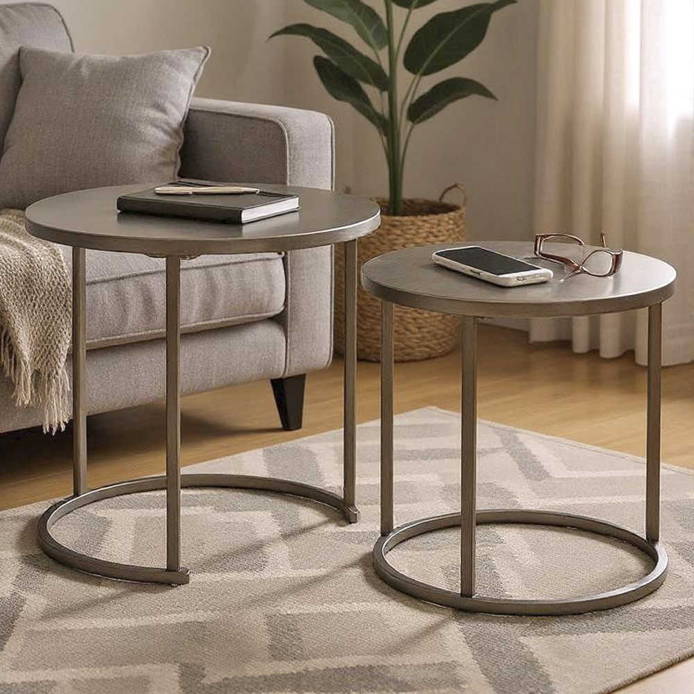 Thornville Metal Nest Of 2 Tables In Anthracite