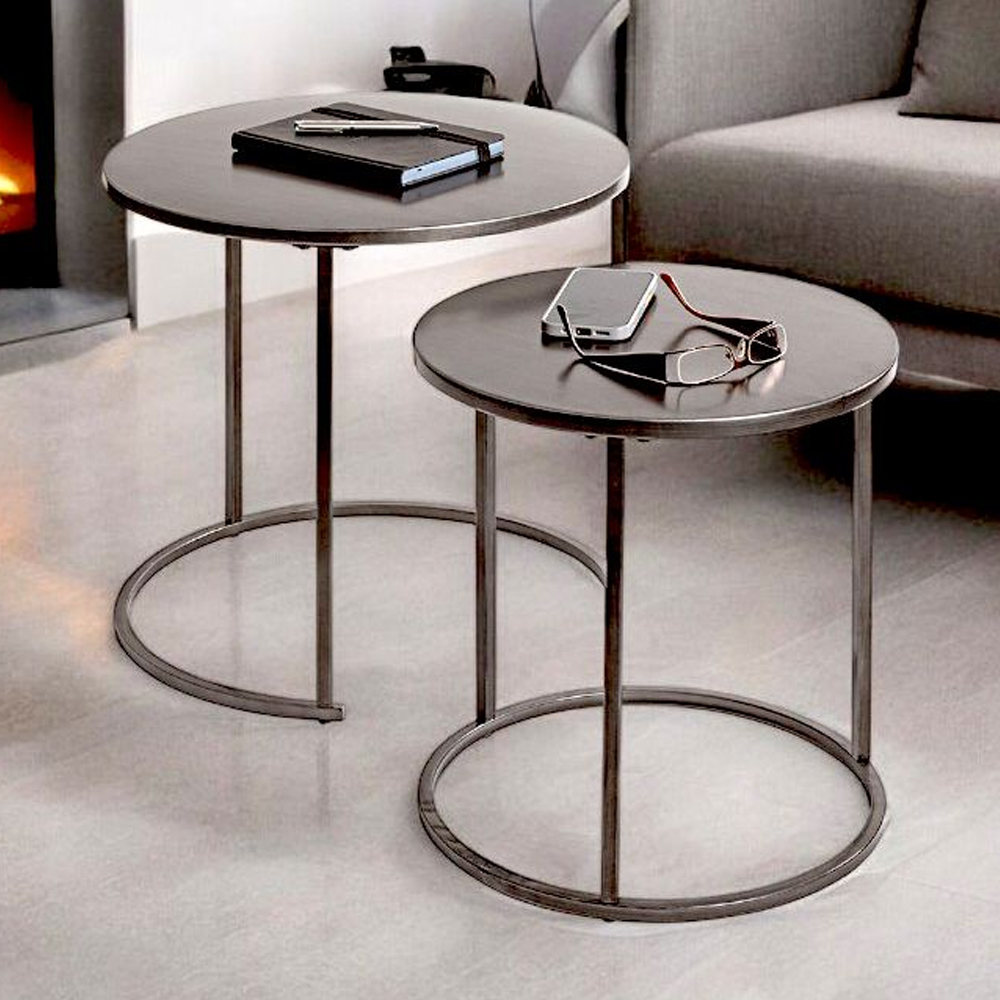 Thornville Metal Nest Of 2 Tables In Anthracite