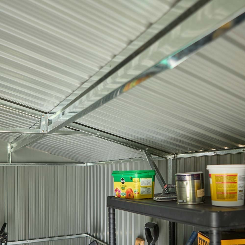 Thorpe Metal Garden Apex Shed Foundation Kit In Light Grey 10x12
