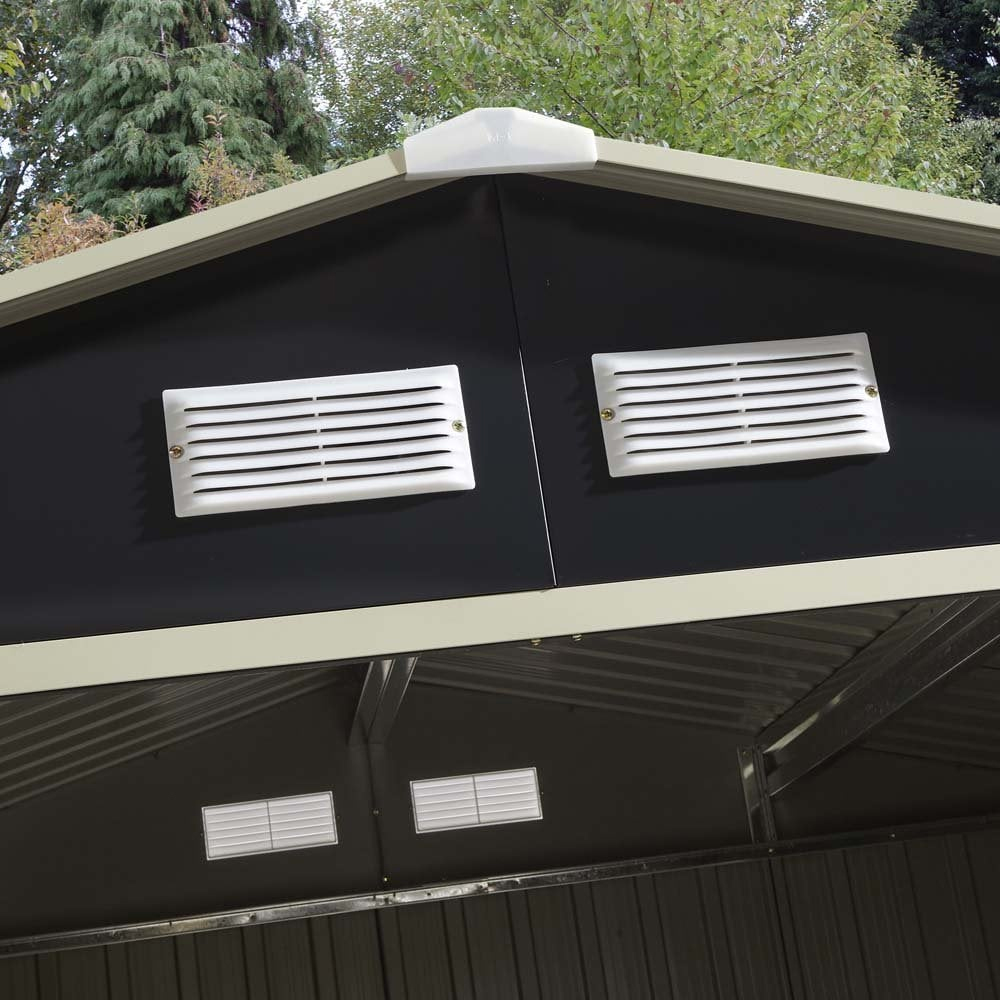 Thorpe Metal Garden Pent Shed Foundation Kit In Dark Grey 8x6