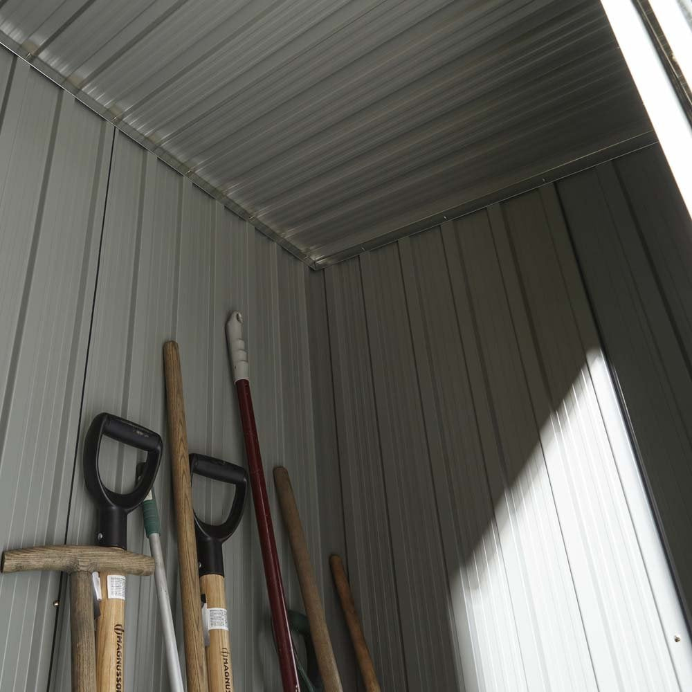 Thorpe Metal Garden Pent Shed In Dark Grey 5x3