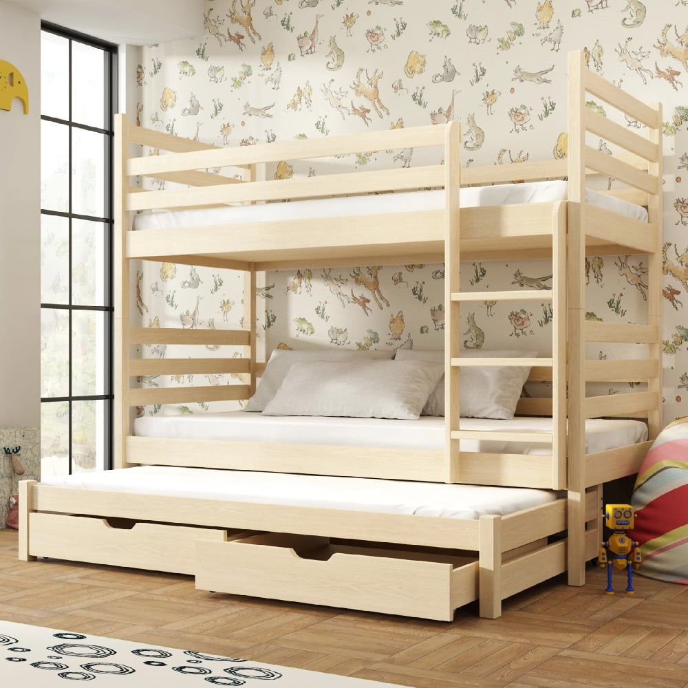 Read more about Thorsby wooden bunk bed without mattress and trundle in pine