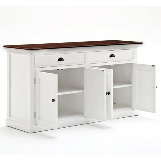 Product photograph of Throp Sideboard In White Distress And Deep Brown from Furniture in Fashion