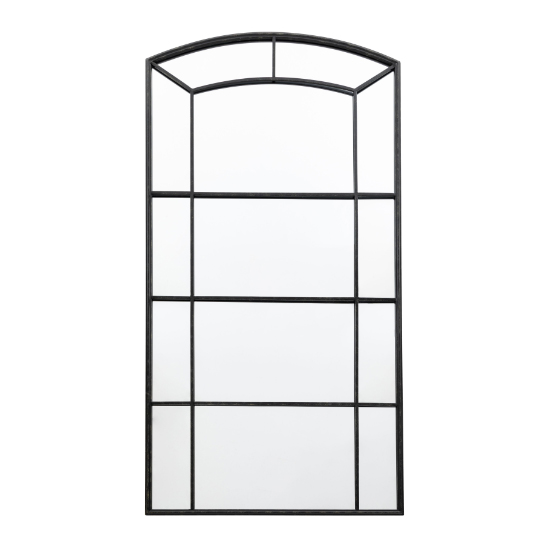 Product photograph of Thurock Window Design Wall Mirror In Black Frame from Furniture in Fashion