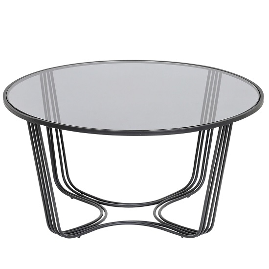 Thurston Glass Coffee Table In Clear With Metal Frame