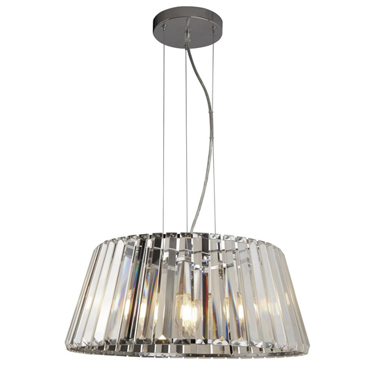 Photo of Tiara 5 lights crystal glass ceiling pendant light in chrome