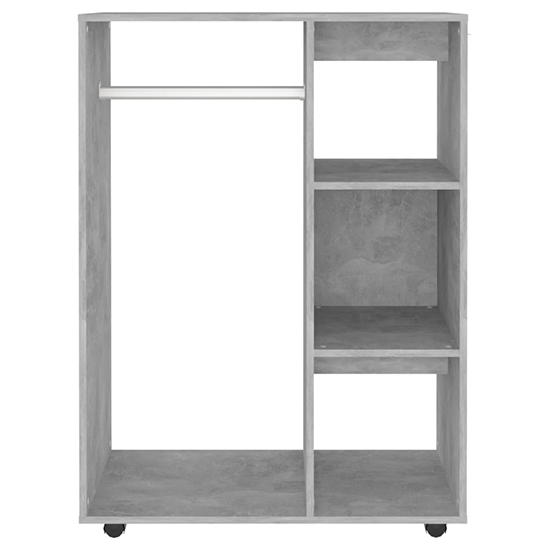 Tiara Wooden Open Wardrobe With 3 Shelves In Concrete Effect
