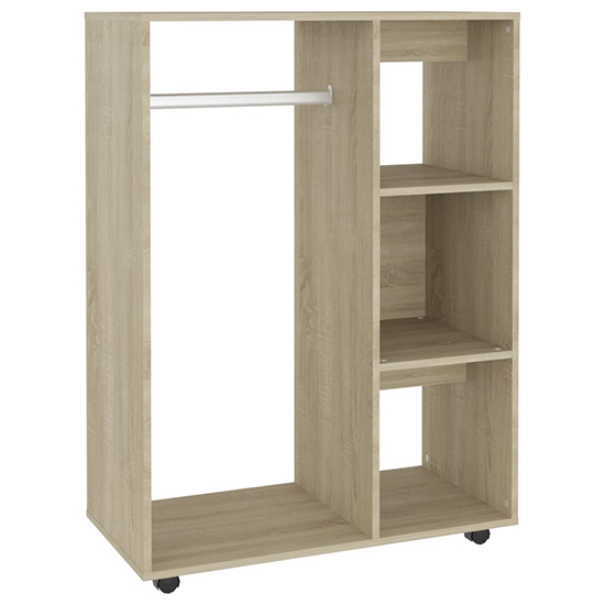 Tiara Wooden Open Wardrobe With 3 Shelves In Sonoma Oak