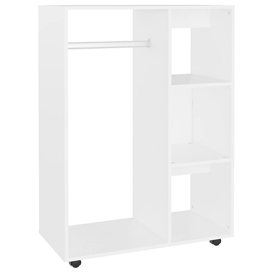 Tiara Wooden Open Wardrobe With 3 Shelves In White