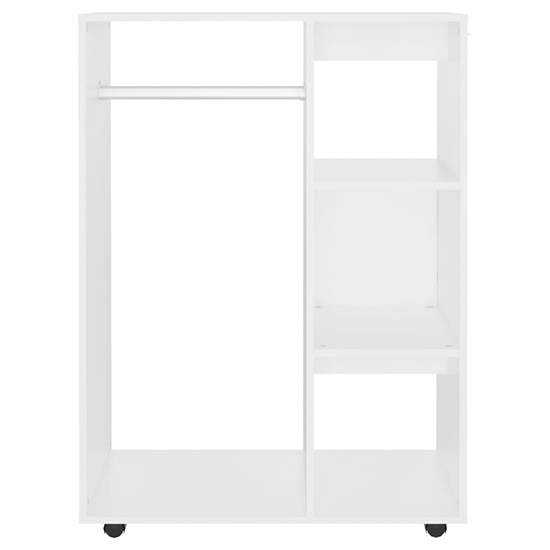 Tiara Wooden Open Wardrobe With 3 Shelves In White