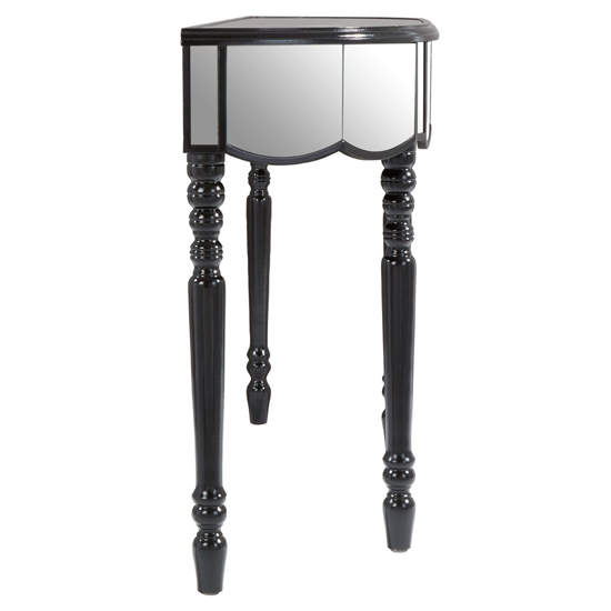 Tiffani Mirrored Glass Console Table In Silver And Black_4