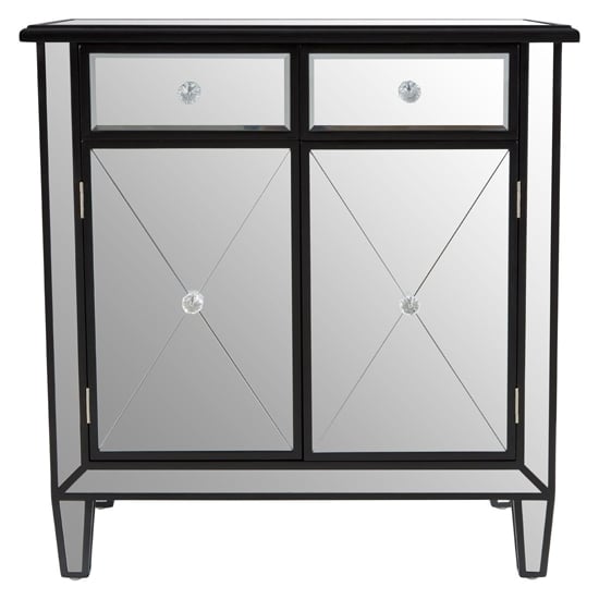 Tiffani Mirrored Glass Sideboard In Silver And Black_3