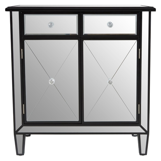 Tiffani Mirrored Glass Sideboard In Silver And Black_3