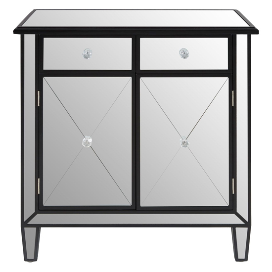 Tiffani Mirrored Glass Sideboard In Silver And Black_4